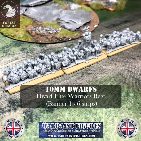 10mm Dwarf Elite Warriors Regiment