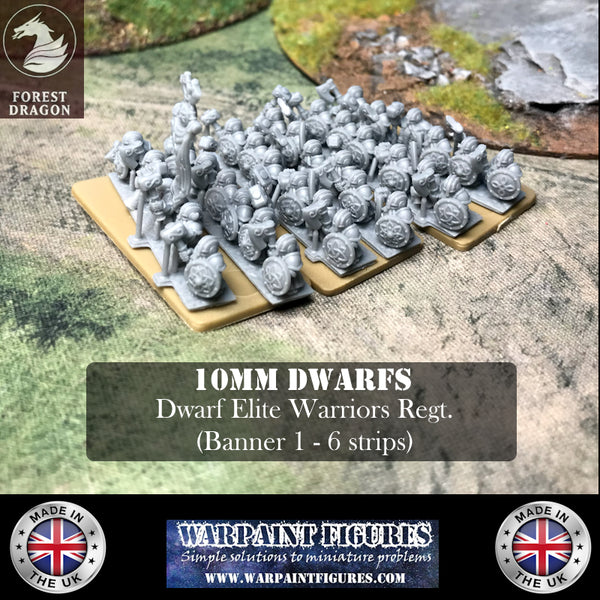 10mm Dwarf Elite Warriors Regiment