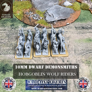 10mm Dwarf Demonsmith Hobgoblin Wolf Riders