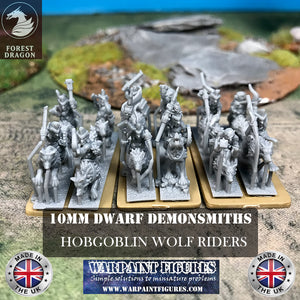 10mm Dwarf Demonsmith Hobgoblin Wolf Riders