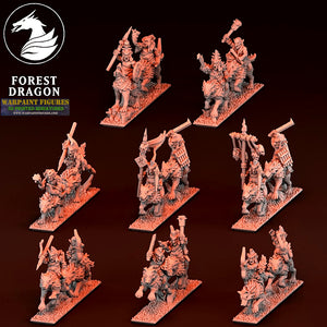 10mm Dwarf Demonsmith Hobgoblin Wolf Riders