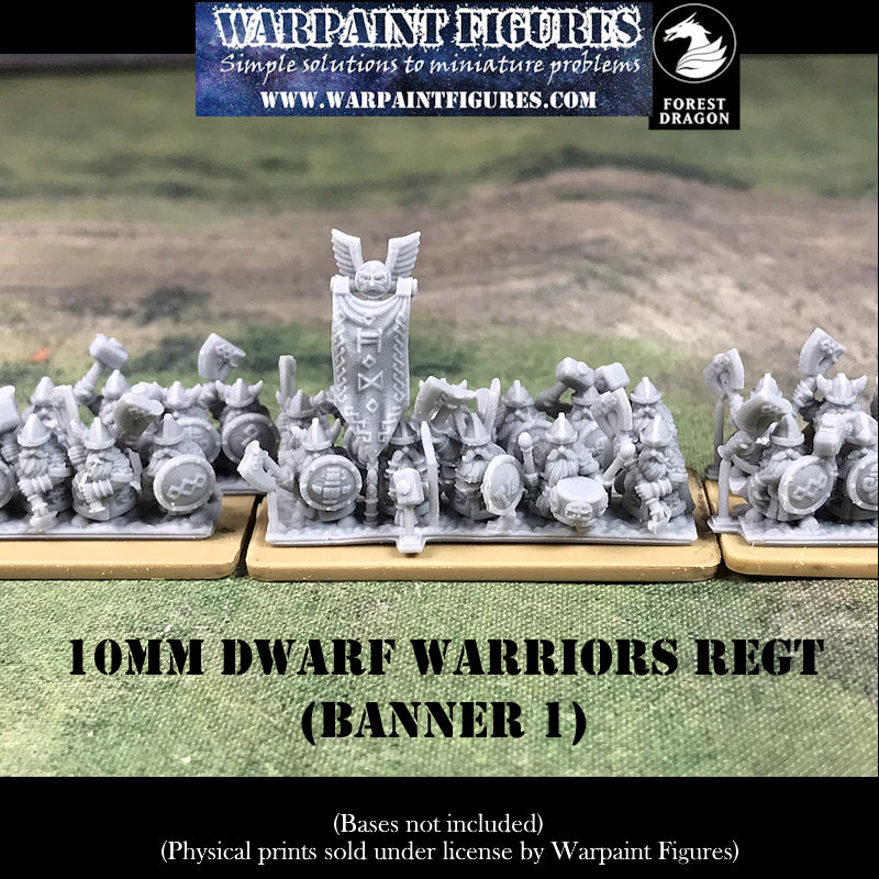 10mm Dwarf Warriors Regiment
