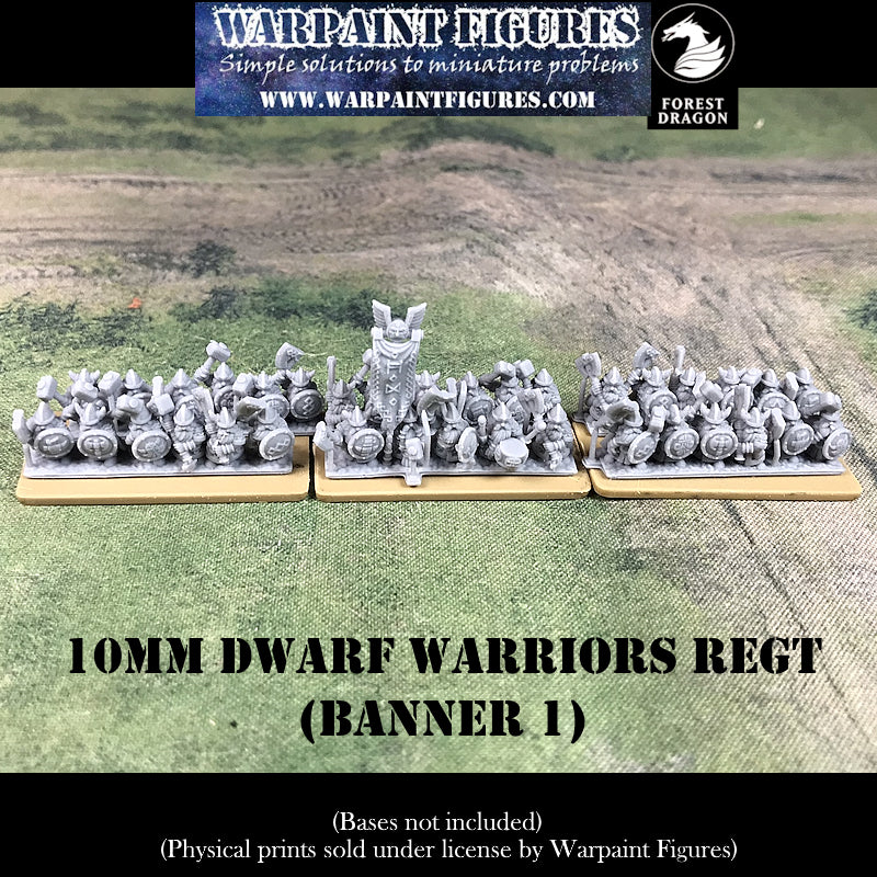 10mm Dwarf Warriors Regiment