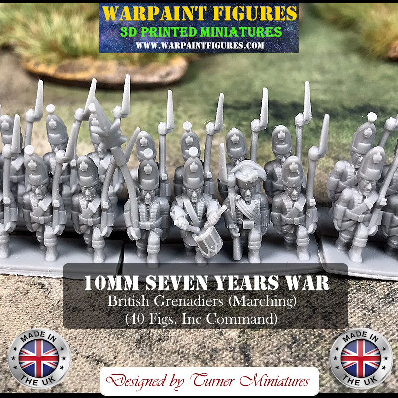 Battle Miniatures Warpaint Figures - 10mm Seven Years War 3D Printed Miniatures