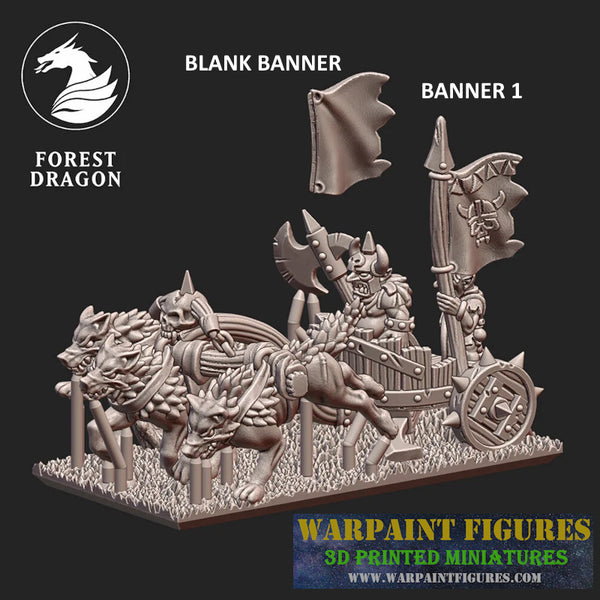 10mm Goblin Heroes On Chariots
