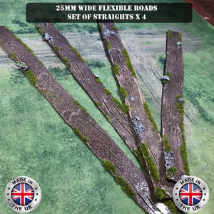 25mm Wide Flexible Roads/Tracks (Straights)