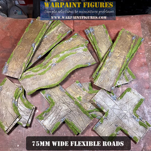 75mm Wide Flexible Roads/Tracks Curves Pack #1