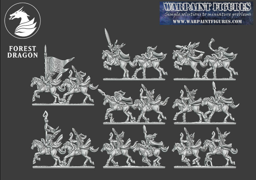 10mm Wood Elf Light Cavalry Regiment