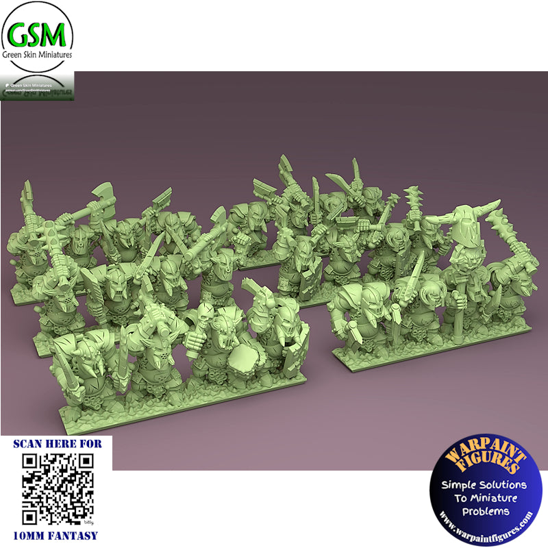 10mm Heavy Black Orc Warriors