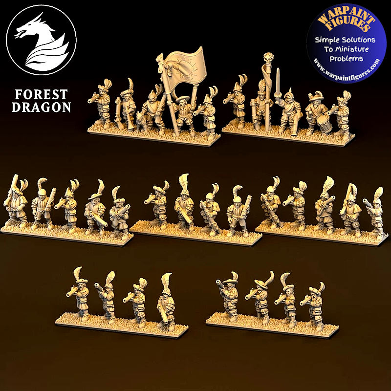 10mm Imperial Human Musketeers/Arquebus