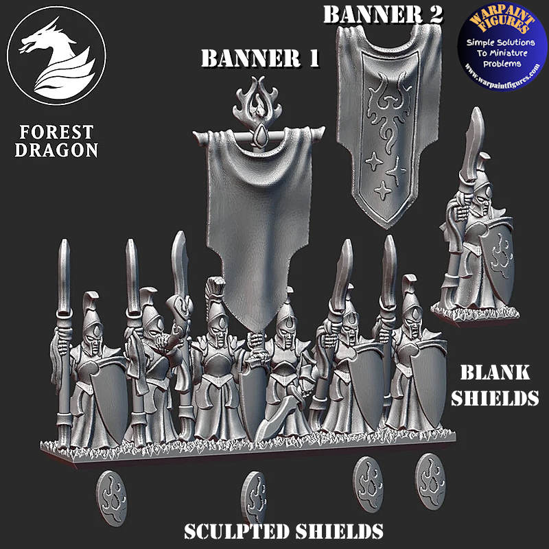 10mm Aurethil Court Elves Spear/Glaive Infantry
