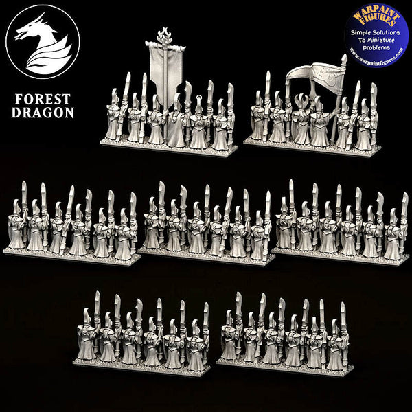 10mm Aurethil Court Elves Spear/Glaive Infantry