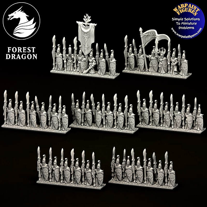 10mm Aurethil Court Elves Spear/Glaive Infantry
