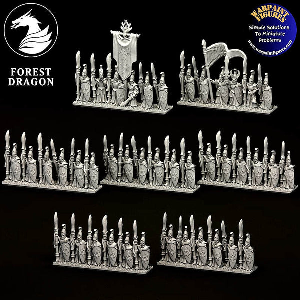 10mm Aurethil Court Elves Spear/Glaive Infantry