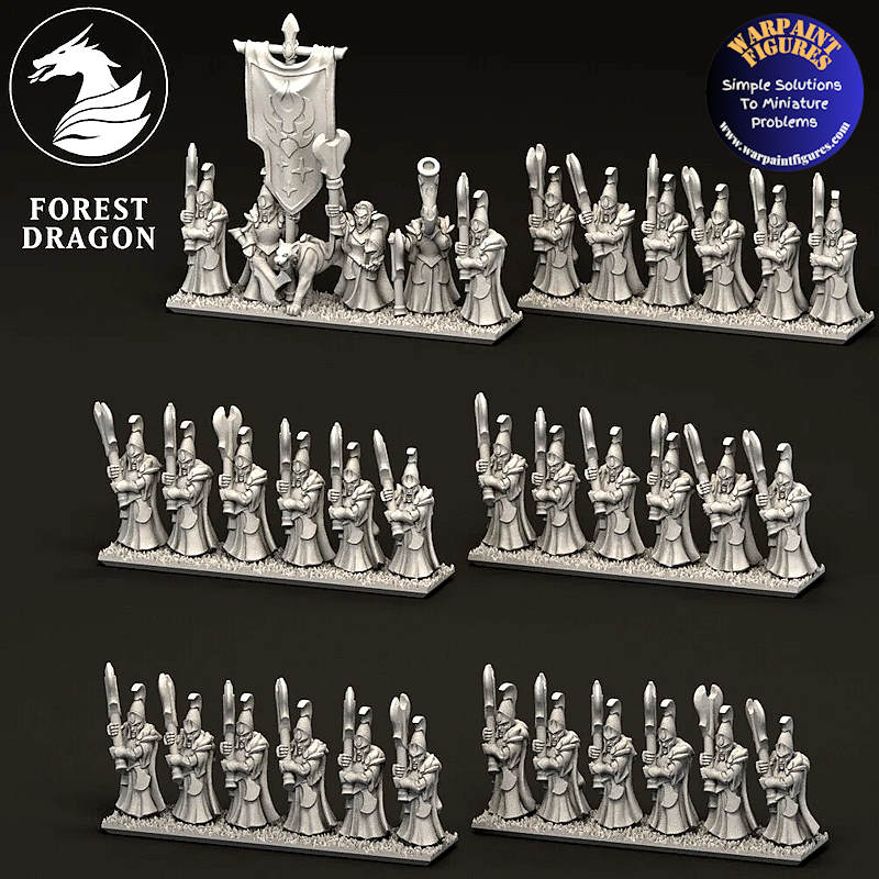 10mm Aurethil Court Elves Axe Infantry