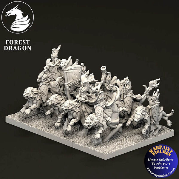 10mm Aurethil Court Elves Lion Cavalry Regiment