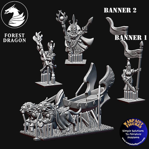 10mm Aurethil Court Elves Lion Chariots