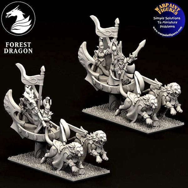 10mm Aurethil Court Elves Lion Chariots