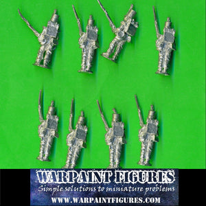 8 x cheap bargain Wargames Foundry British Napoleonic Flank Company Miniatures Stovepipe Shako