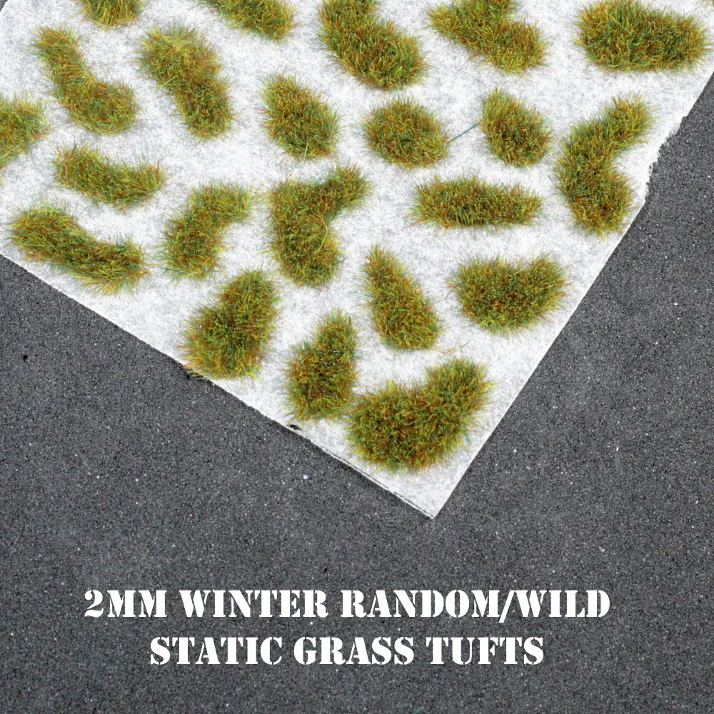 Warpaint Figures - 2mm Random Winter Self Adhesive Static Grass Tufts Wargaming Miniatures Basing Terrain Railways