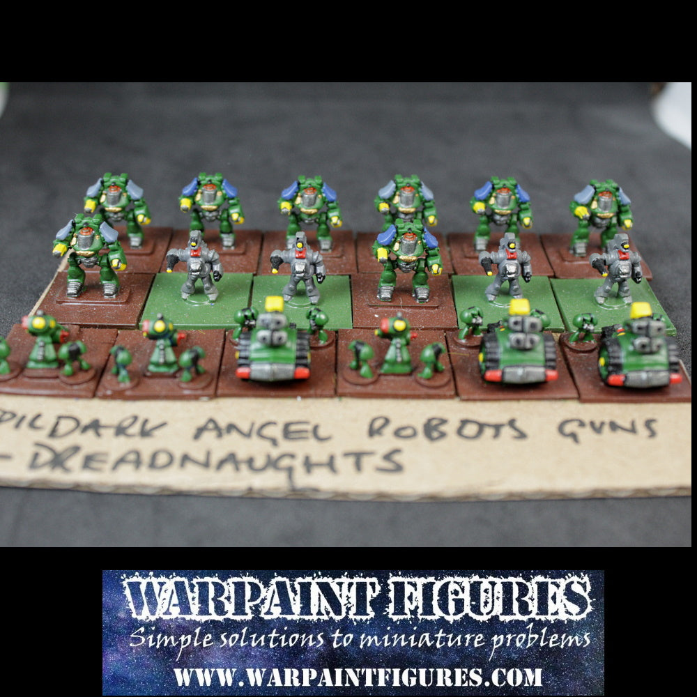 Epic 40K Space Marines Dark Angel Robots Dreadnaughts Guns