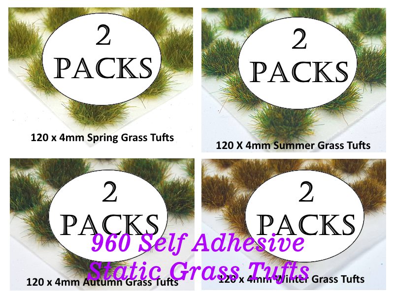 SAVE 20% - 4mm Giant Bundle Static Grass Tufts - Standard