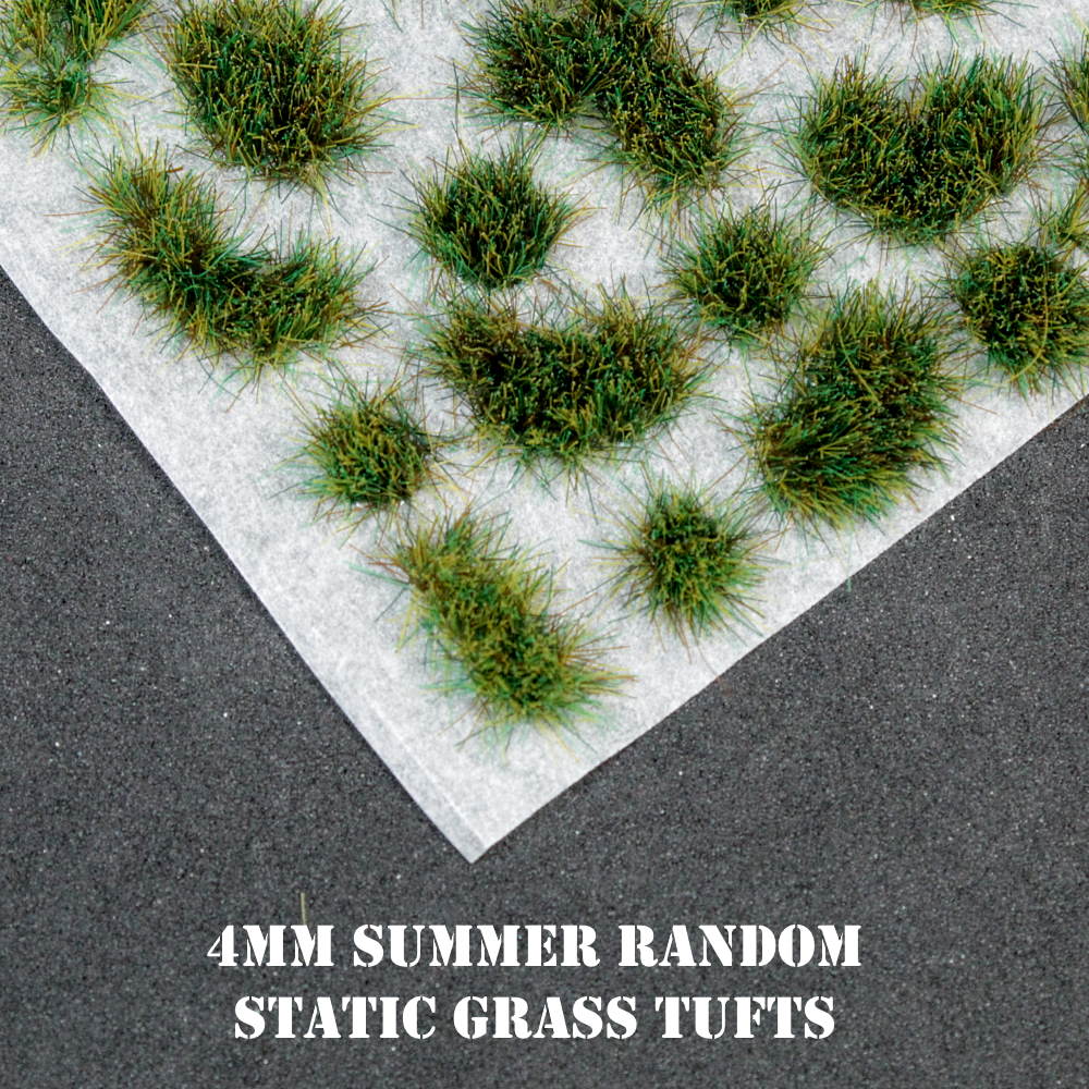 Warpaint Figures - 4mm Random Summer Self Adhesive Static Grass Tufts Wargaming Miniatures Basing Terrain Railways
