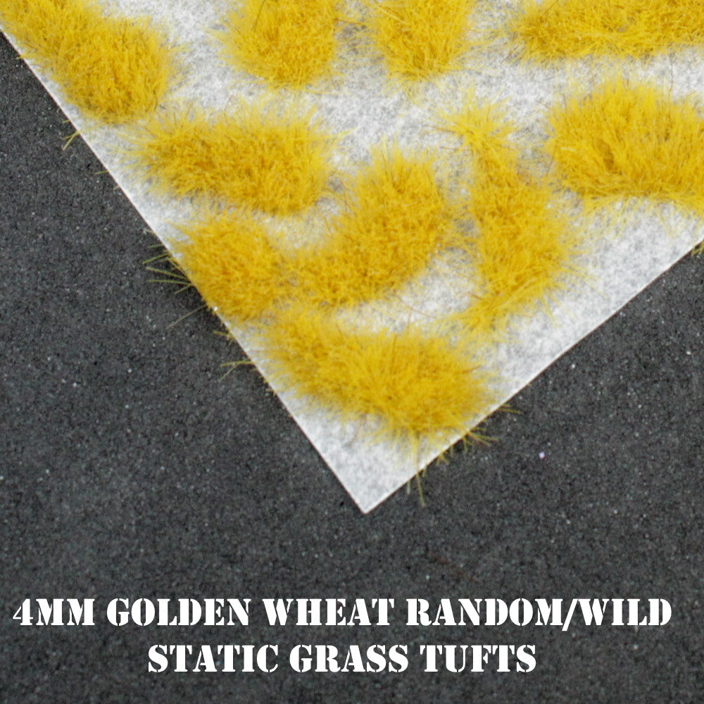 Warpaint Figures - 4mm Summer Random Self Adhesive Static Grass tufts for basing miniatures wargaming, warhammer 40K, Age Of Sigmar AOS Kings OF War