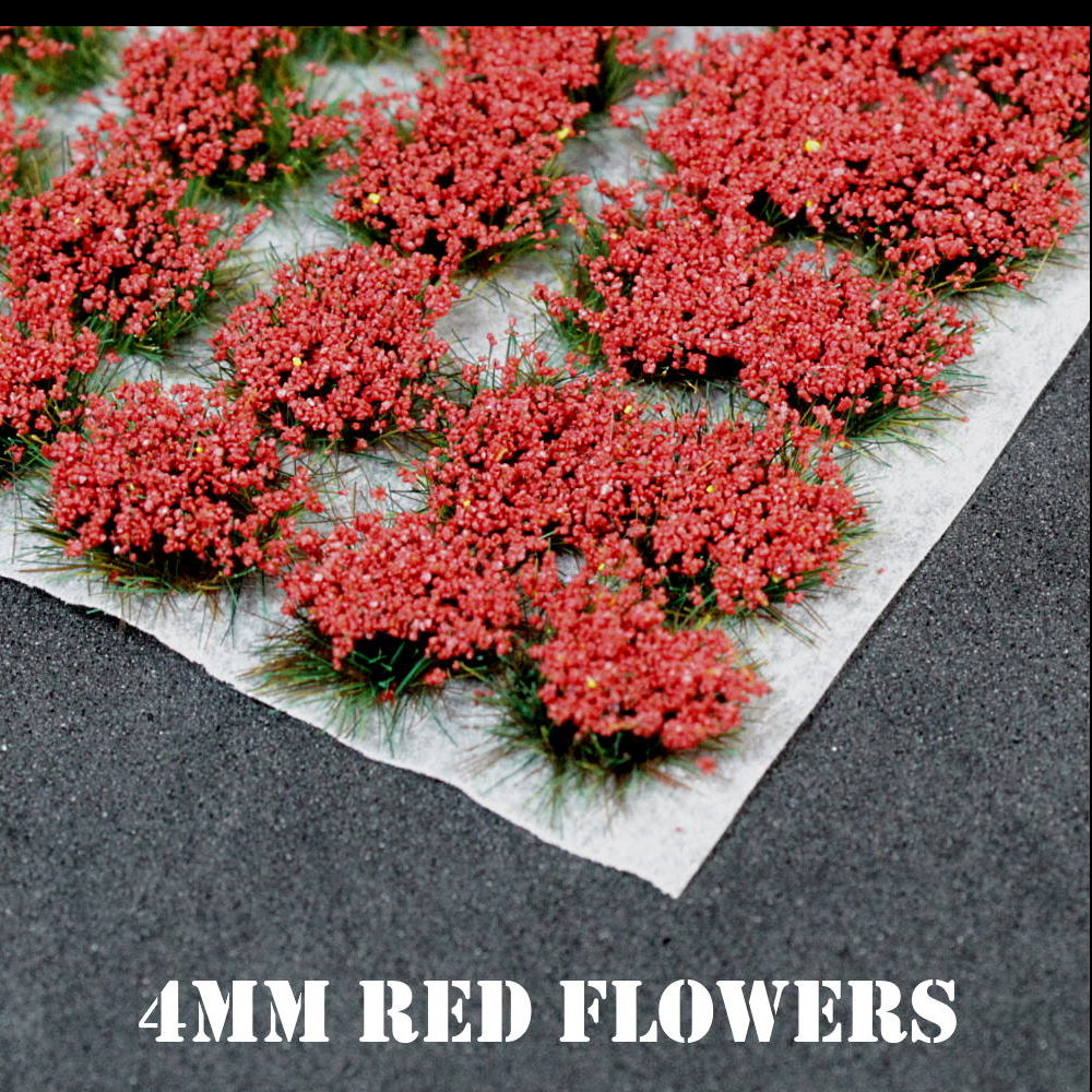 4mm Red Flowers Static Grass Tufts