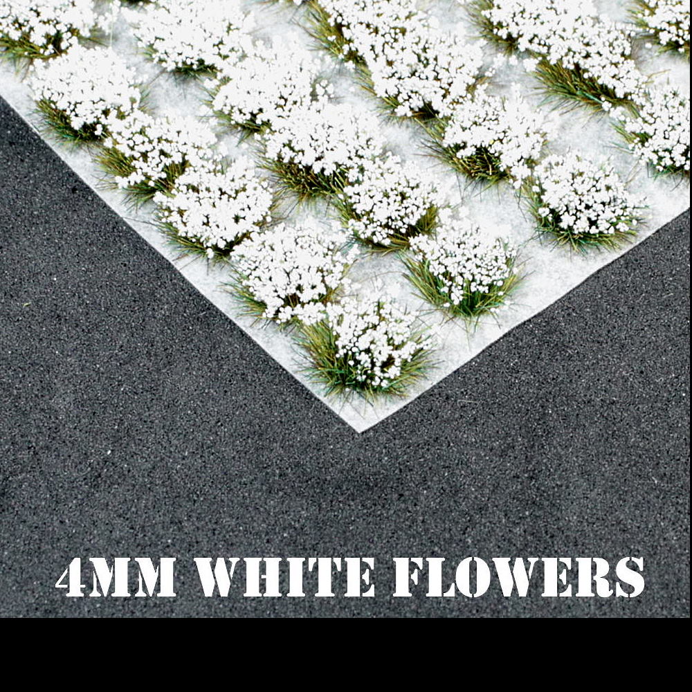 4mm White Flowers Static Grass Tufts