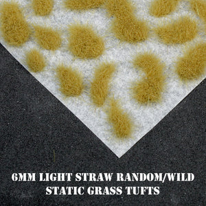 Warpaint Figures - 4mm Light Straw Random Self Adhesive Static Grass tufts for basing miniatures wargaming, warhammer 40K AOS Age OF Sigmar Kings Of War KOW 15mm 28mm ACW Ancients FOW MEG DBA