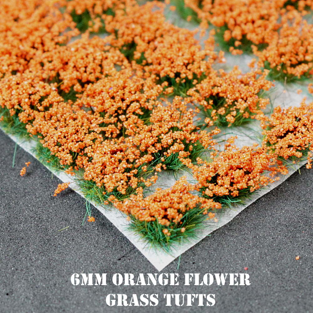 6mm Orange Flowers Static Grass Tufts