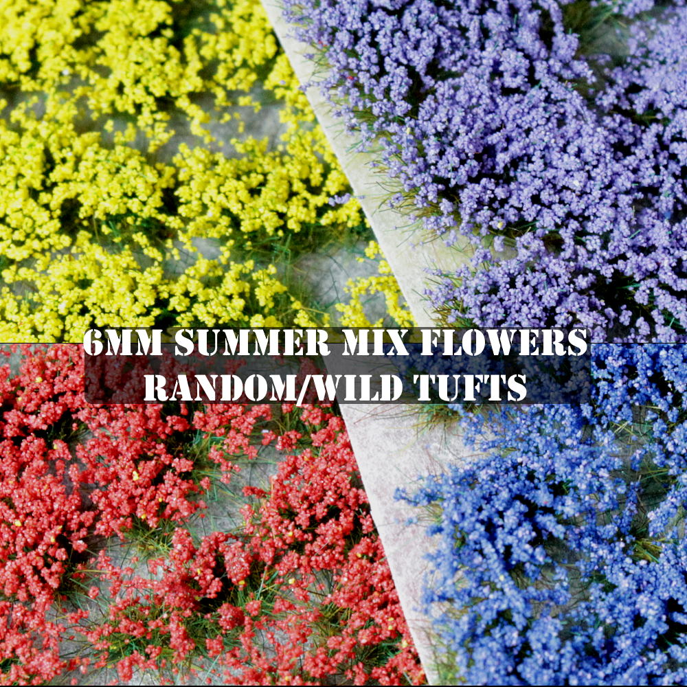 6mm Summer Mix Flowers Random Grass Tufts