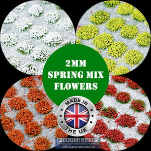 2mm Spring Mix Flowers Grass Tufts