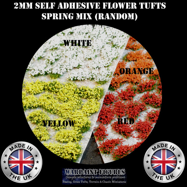 Warpaint Figures - 2mm Spring Flower Mix Tufts for Miniatures Basing