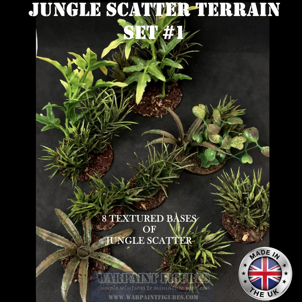 Warpaint Figures - Wargaming Jungle Scatter Terrain Scenery Sets - 40K, Warhammer, Bolt Action, Chain Of Command, Vietnam and more