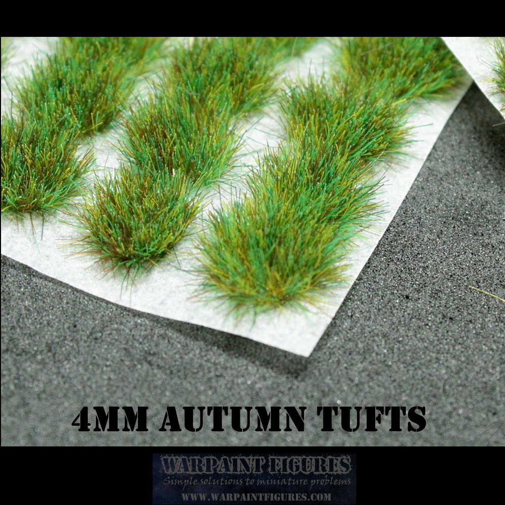 Warpaint Figures - 4mm Self Adhesive Grass Tufts Autumn for wargames, gaming, miniatures and terrain