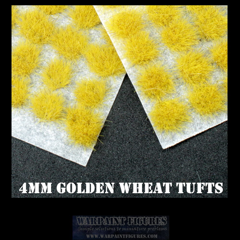 4mm Golden Wheat Self Adhesive Grass TUfts for Painted Wargames and Wargaming miniatures