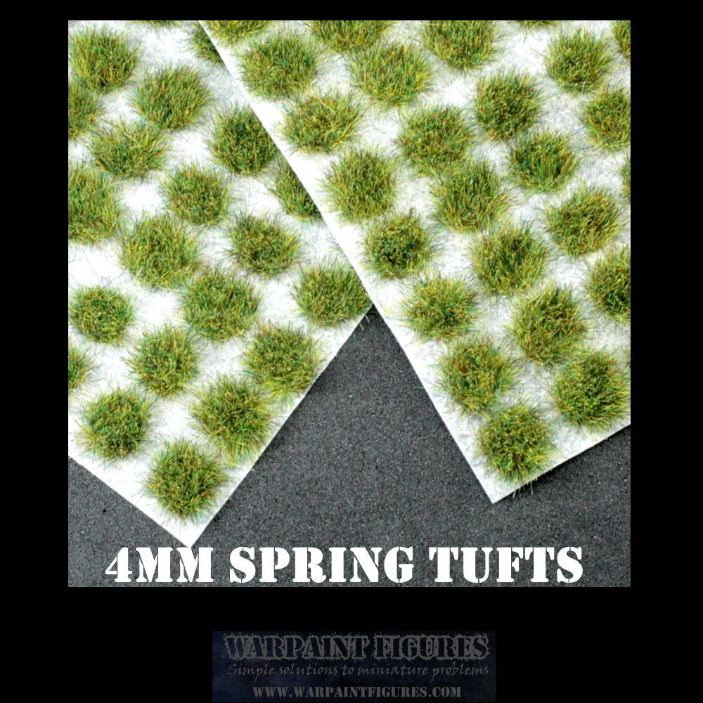 Warpaint Figures | 120 x 4mm Spring Self Adhesive Static Grass Tufts for Wargaming, Wargames, Terrain, Scenery, Painted Miniatures, Warhammer, KOW and more