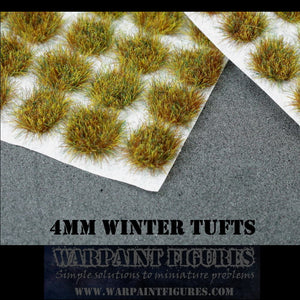 Warpaint Figures | 120 x 4mm Winter Self Adhesive Static Grass Tufts for Wargaming, Wargames, Terrain, Scenery, Painted Miniatures, Warhammer, KOW and more