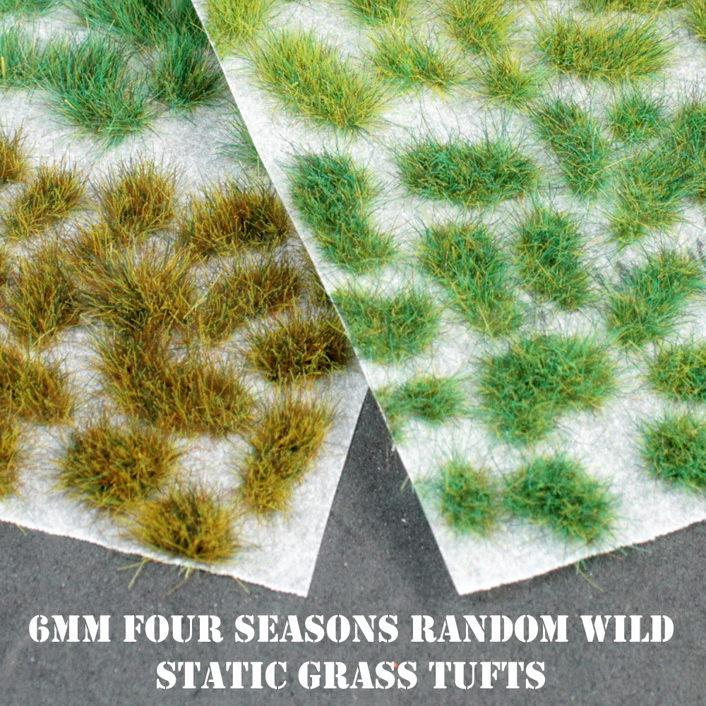 Warpaint Figures - 6mm Four Seasons Best Random Wild Static Grass Tufts for Wargaming Bolt Action Flames OF War FOW Infamy Ancients MEG DBA