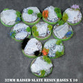 32mm Slate bases for wargaming gaming skirmish rules Warhammer 40K bases Infamy! Infamy and more - raised